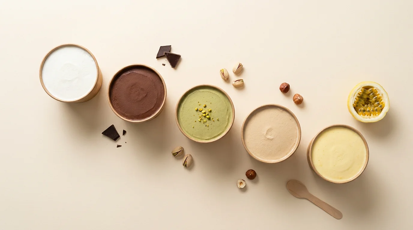 Cinco potes de gelato Cinque